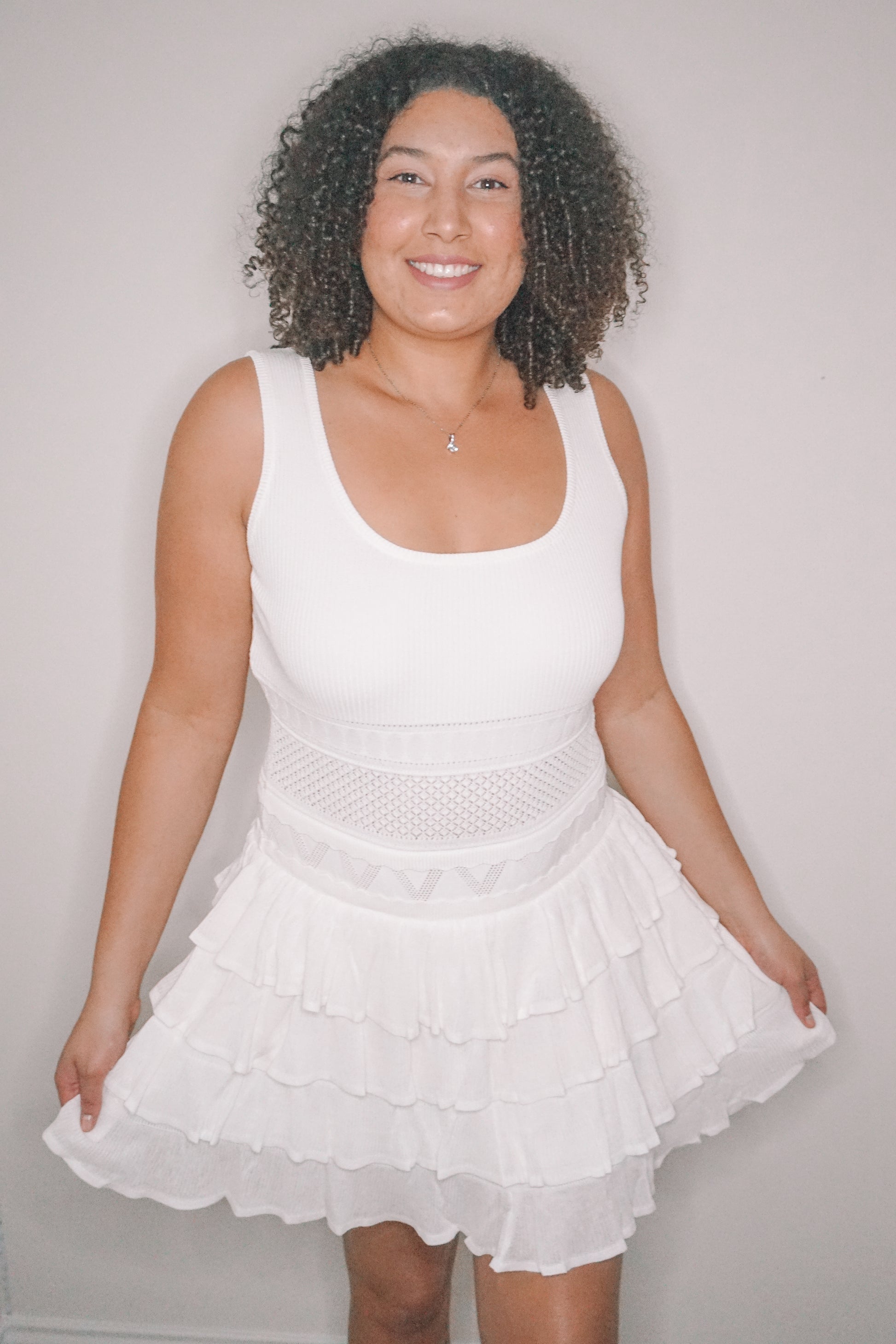Picnic Ready Ruffled Mini Dress - Off White Korena's Boutique Picnic Ready Ruffled Mini Dress - Off White Korena's Boutique