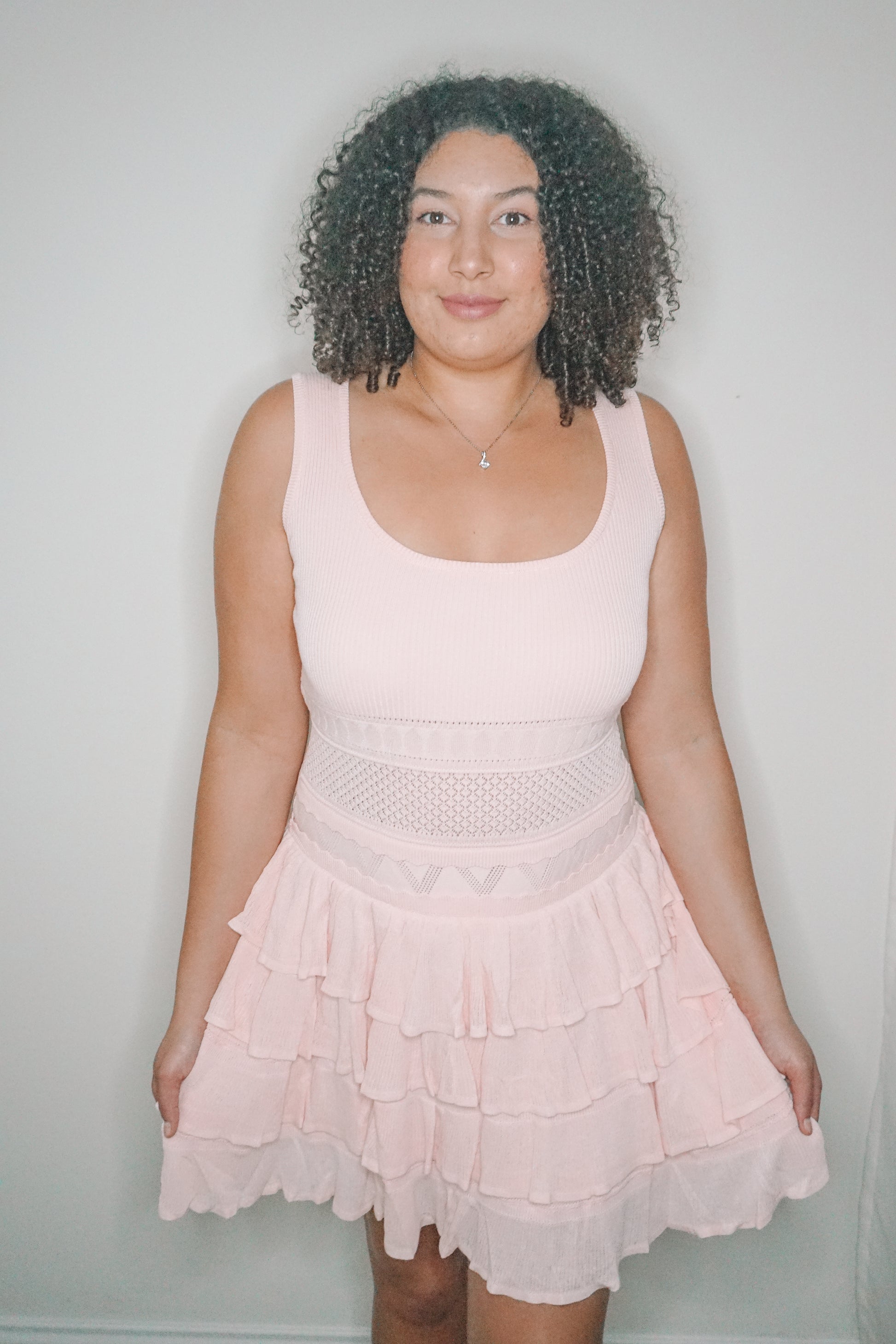 Picnic Ready Ruffled Mini Dress - Light Pink Korena's Boutique Picnic Ready Ruffled Mini Dress - Light Pink Korena's Boutique