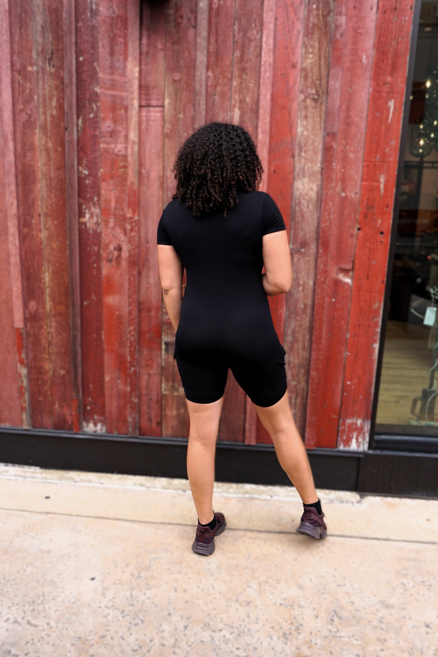 Casual Cargo Pocket Romper (Black)