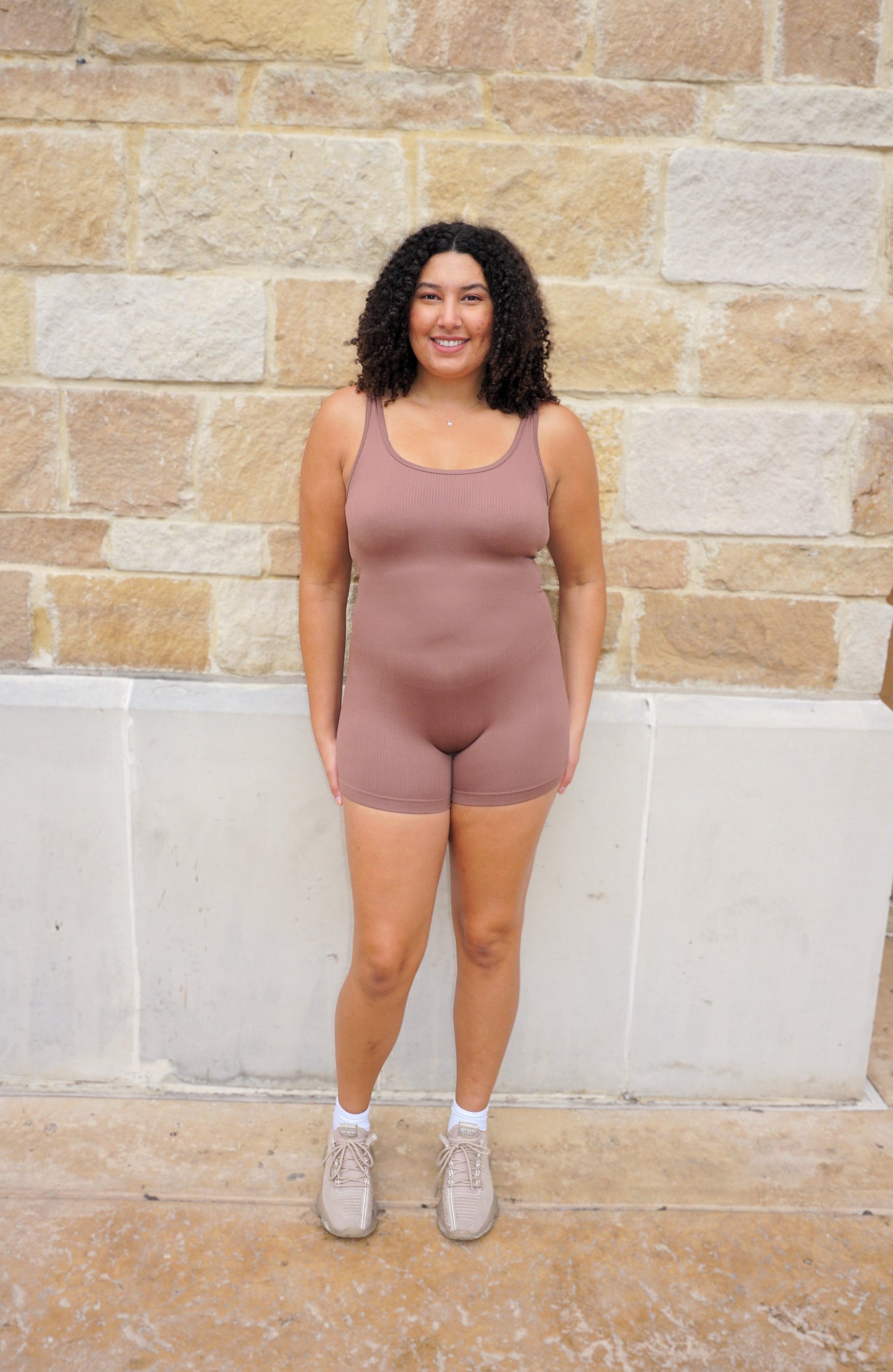 Seamless Workout Romper (Brown)