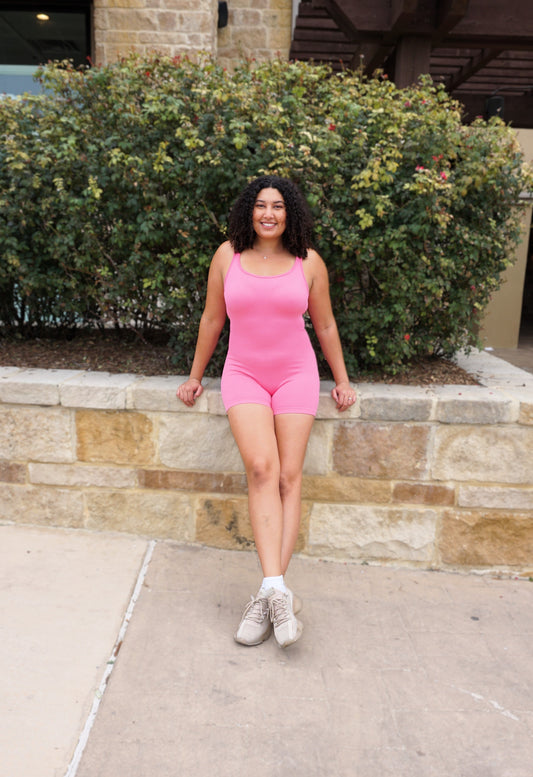 Seamless Workout Romper (Pink)